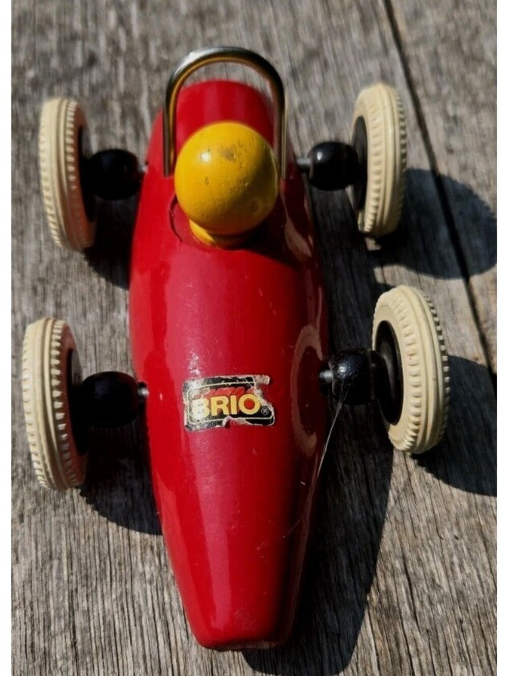 Vintage 1960’s BRIO Red Toy Race Car 5” MADE IN SWEDEN Rare wooden